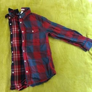 Bundle-2 boys plaid shirts size 10-12 wrangler